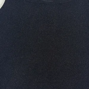 Vtg Pointelle Shimmer Tank‎ Top Womens XL Black Silk-Blend Silver Metallic Studs thumbnail 2
