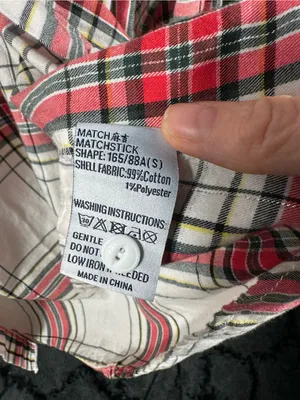 P349. Matchstick - Vintage Style Plaid Button-Up Shirt in Cream & Red thumbnail 3