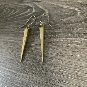 Melinda Maria Drop Pyramid Dagger Earrings 14K Gold Plated thumbnail 9