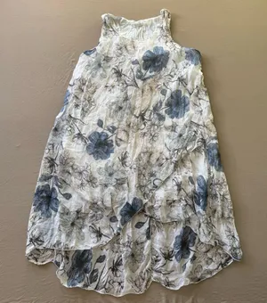 Vintage Italian Silk Floral Sleeveless Dress thumbnail 1