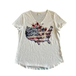 Women's White US Flag Top Size M thumbnail 3