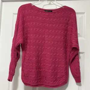 Lauren Ralph Lauren Pink Cable Knit Sweater Women’s Size XS thumbnail 1