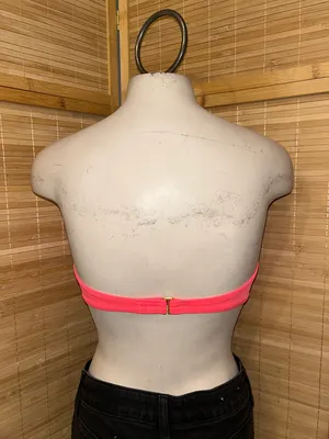 Victoria's Secret neon pink bandeau bikini top strapless swim suit size 36C thumbnail 3
