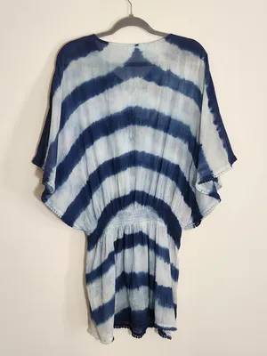 Shiraleah Blue Dyed Cotton Swim Cover-Up One Size thumbnail 4