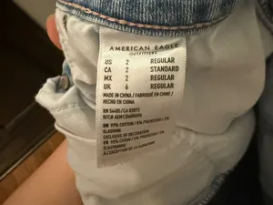 American Eagle Light Wash Denim Button-Front Denim Mini Skirt thumbnail 4