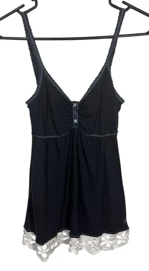 VTG Y2K Abercrombie & Fitch Babydoll Top Size Medium thumbnail 1