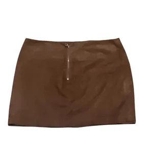 Alice + Olivia Skirt Womens Size 8 Brown Mini Back Zip Solid Minimalist thumbnail 5