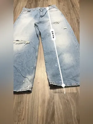 Zara Light Blue Distressed Wide-Leg Jeans thumbnail 7
