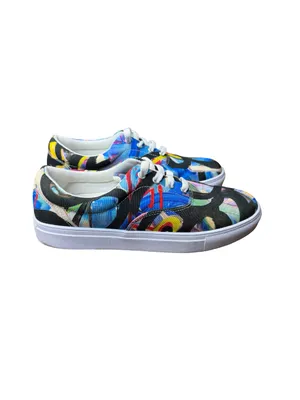 ✨👟 Canvas Abstract Graffiti Print Lace-Up‎ Sneakers Women’s Size 8 👟✨ thumbnail 3