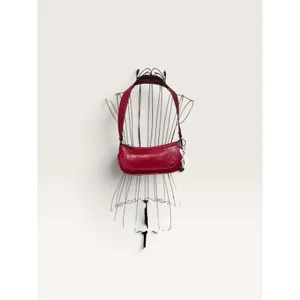 No Boundaries Carmine Red Moto Shoulder Bag Y2K Baguette Purse Heart Charm NWT thumbnail 6