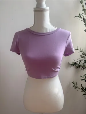 Ambiance Lavender Short Sleeve Cropped Tee thumbnail 1
