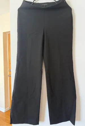 Talbots Black Wide-Leg Ponte Trousers thumbnail 1