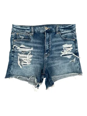 American Eagle AE Next Level Stretch Ripped Denim Shorts Size 10 Distresses thumbnail 3