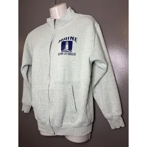 Maine Sweatshirt Womens Small Green Full Zip Jake Austin Lighthouse Graphic thumbnail 4
