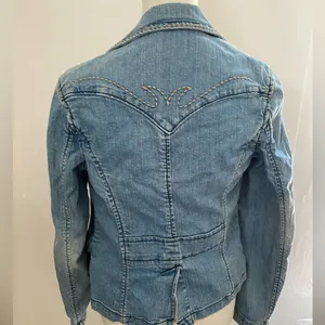 Vintage y2k boho coastal cowgirl Light Blue Jean Jacket size M thumbnail 4