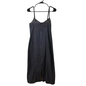 Old Navy Dark Blue Sleeveless Soft Denim Maxi Dress Women Sz 4 thumbnail 2