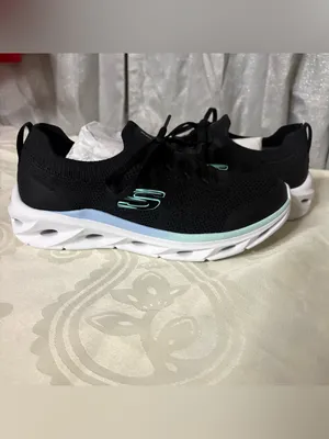 NWT- Skechers Women’s Black Knit Slip-On Sneakers with laces thumbnail 9
