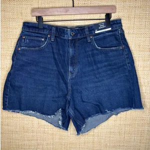 Abercrombie & Fitch Curve Love High Rise Dad Short 32 Dark Wash Floral thumbnail 1