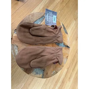 Timberland Brown Leather Mittens Size S/M thumbnail 2