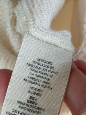 {S} We the Free Free People Cream Waffle Knit Henley Top with Multicolor Trim thumbnail 6