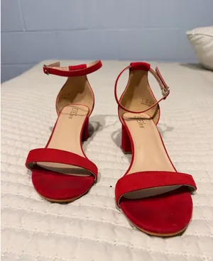 Elelax Red Suede Heels thumbnail 3