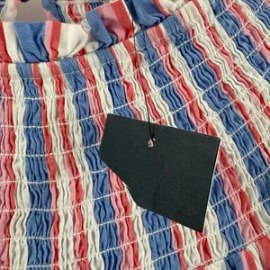 Crown & Ivy Dress Women’s Size Small Flutter Sleeve Smocked Stripe Patriotic NWT thumbnail 6
