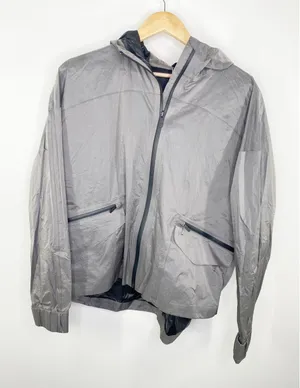 Lululemon Drizzle Down Lightweight Grey Full‎ Zip Rain Jacket Women's Size 10 thumbnail 1