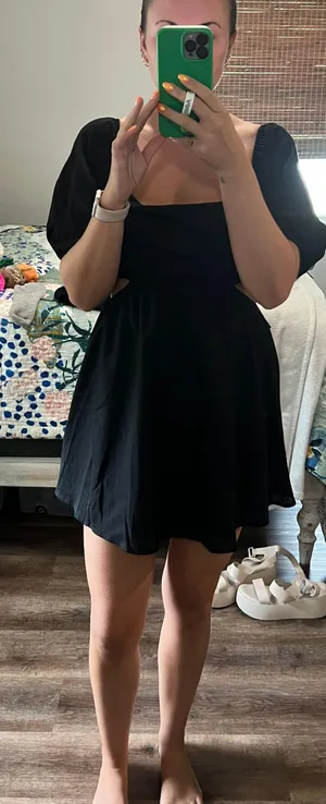 Sky To Moon Black Cutout Dress Size L thumbnail 1
