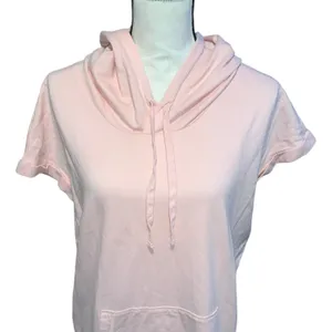 Xersion Light Pink Hooded T-Shirt Dress Short Sleeve Athletic Pocket Semi Fit thumbnail 2