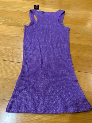 NWT Ultra flirt purple sparkly tank top size small. thumbnail 6