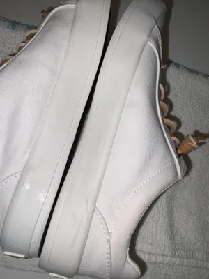 Sperry White Canvas Boat Shoe w/Tan Leather Accents Bermuda Beach style Size 6.5 thumbnail 4