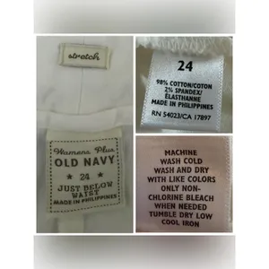 Old Navy Flare Pants 24 Plus Stretch Cotton Mid Rise Wide Leg Cream Casual thumbnail 8