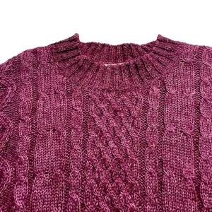 Paris Sport Club Mohair Cable knit Sweater Berry Cottagecore SZ M 90’s Y2K thumbnail 8