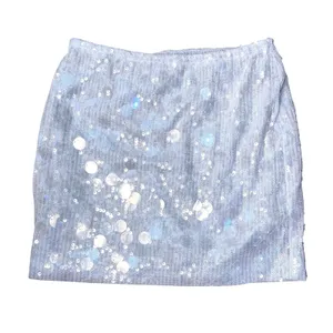 NWOT Womens Sequin Skort Crystal Breeze Blue Sparkly Bodycon Mini Skirt XS thumbnail 6