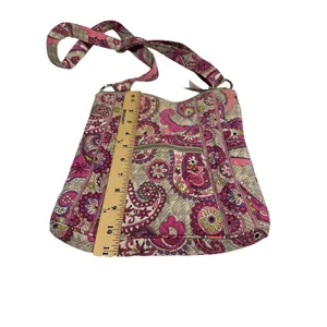 Vera Bradley Crossbody Pink Gray Paisley Medium Pockets Zippered Women's RR-1‎ thumbnail 6