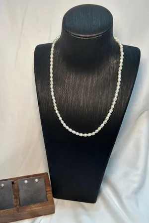 Brand new S925 baby freshwater pearls earrings and rice pearls necklace thumbnail 4