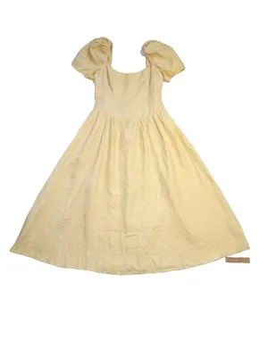 NWT Reformation Davila in Parmesan Yellow Linen Puff Sleeve Midi Dress 8 thumbnail 3