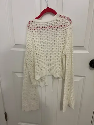 knitted tie sleeve sweater top White Size XS thumbnail 2