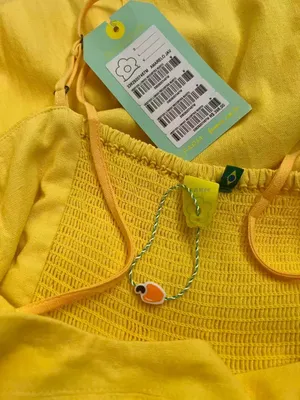 NWD Farm Rio Linen Blend Yellow Sleeveless Midi Dress Size M thumbnail 13