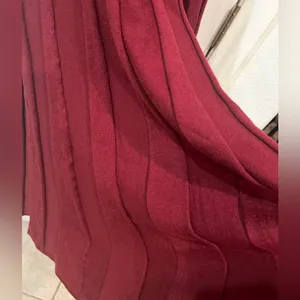 COMMENSE Off Shoulder Pleated Sweater Dress COLOR - Burgundy, Size Small thumbnail 5