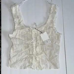 Zara Ivory White Eyelet Lace 
Button Front Cami
Cottagecore Boho Top thumbnail 2