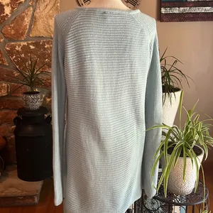 Ana Crewneck Sweater Criss-Cross Sleeve Detail Size XL Light Blue thumbnail 8