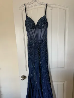 Ellie Wilde Prom Dress Navy Blue thumbnail 6