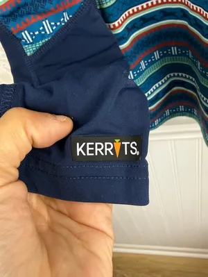 Kerrits Blue Fair Isle Rail Side Quarter-Zip Fleece Tech Top - Size - Small thumbnail 6
