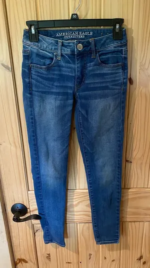 American Eagle Outfitters Dark Blue Skinny Jeans thumbnail 1