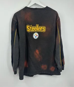 NFL Pittsburgh Steelers Custom Bleach Splatter Sweatshirt Size Large Football thumbnail 11