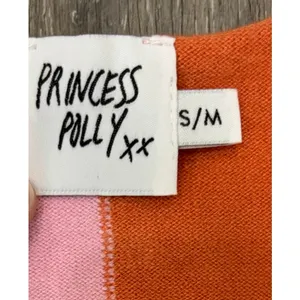 Princess Polly Womens S/M Colorblock Knit Bodycon Mini Dress Pink Orange Y2K thumbnail 5