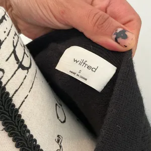 Wilfred Aritzia Merino Wool Button Front Cardigan Midi Dress Black Small 79082 thumbnail 8