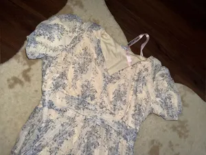 Nwt Baltic born Ardley Maxi Dress | Cream + Blue floral embroidered $148 fall thumbnail 10