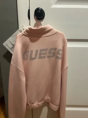 GUESS Cecila scuba zip sweatshirt in rose buttery soft thumbnail 2